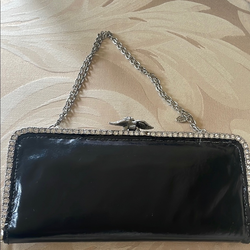 Clara Kasavina crystal studded Black Clutch with Silver Accents
